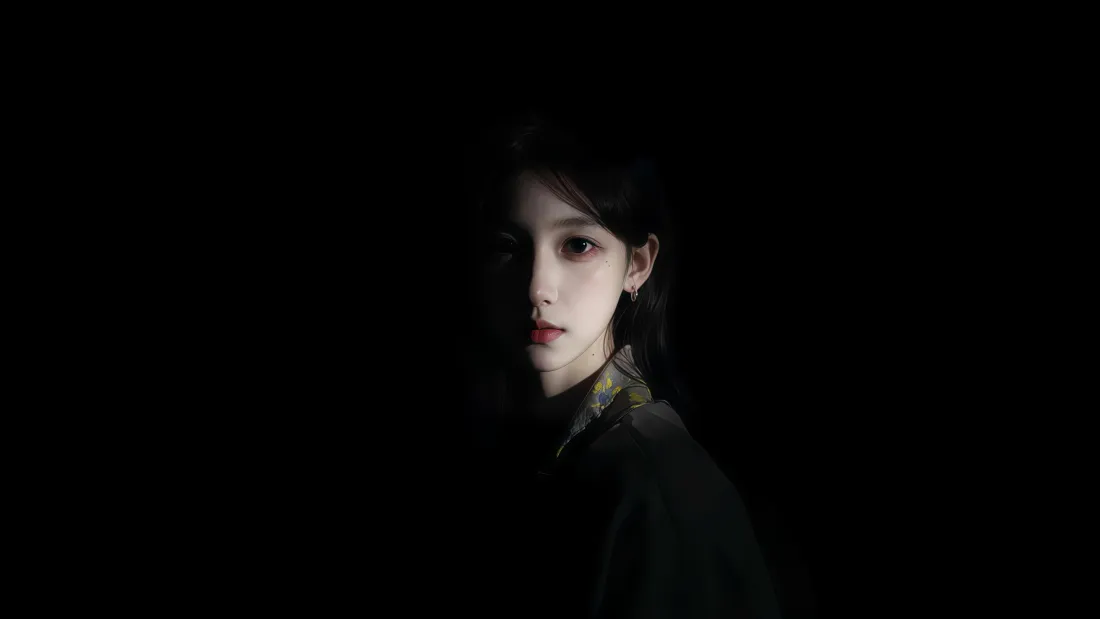 4k暗黑系美女壁纸｜光影背景图片 - 冷艳「哲风壁纸」