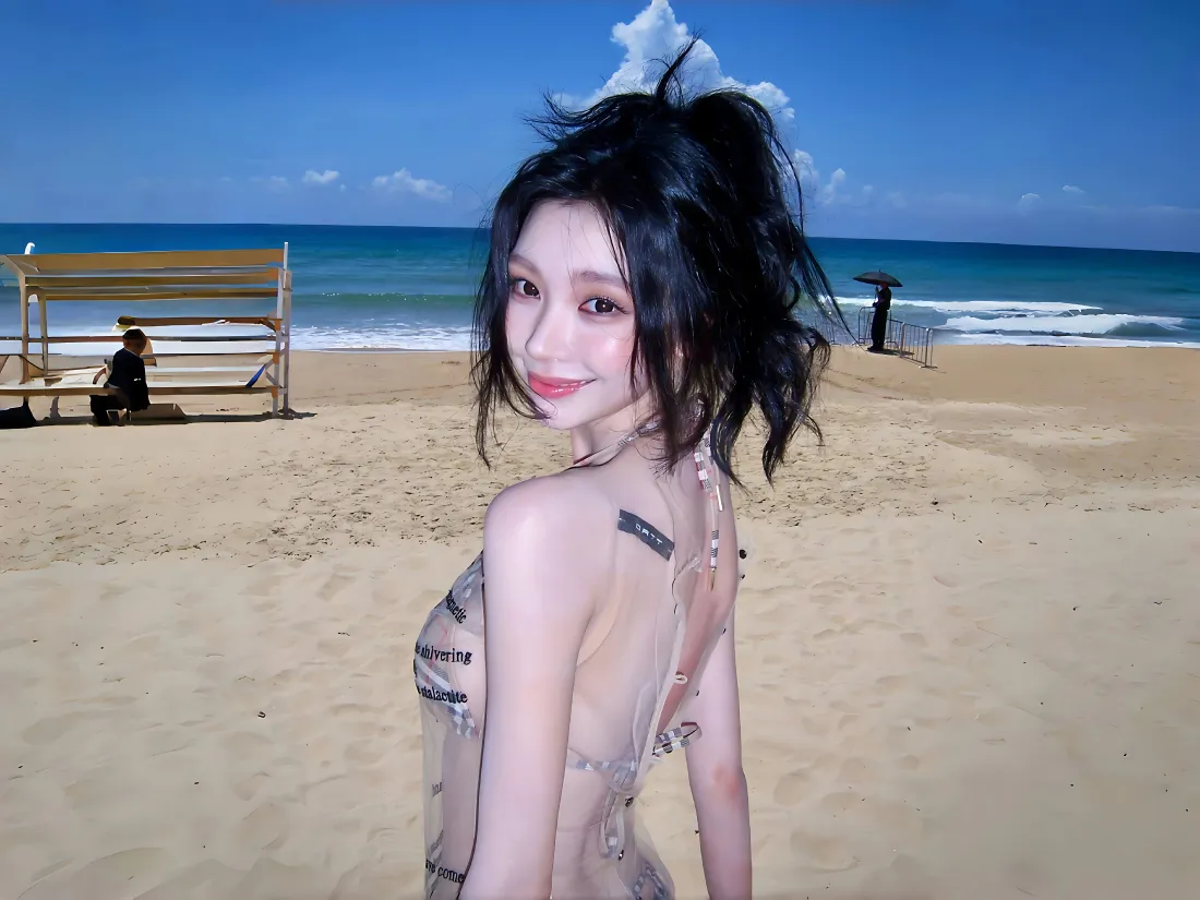 6k泳装美女壁纸｜沙滩背景图片 - 海滩「哲风壁纸」