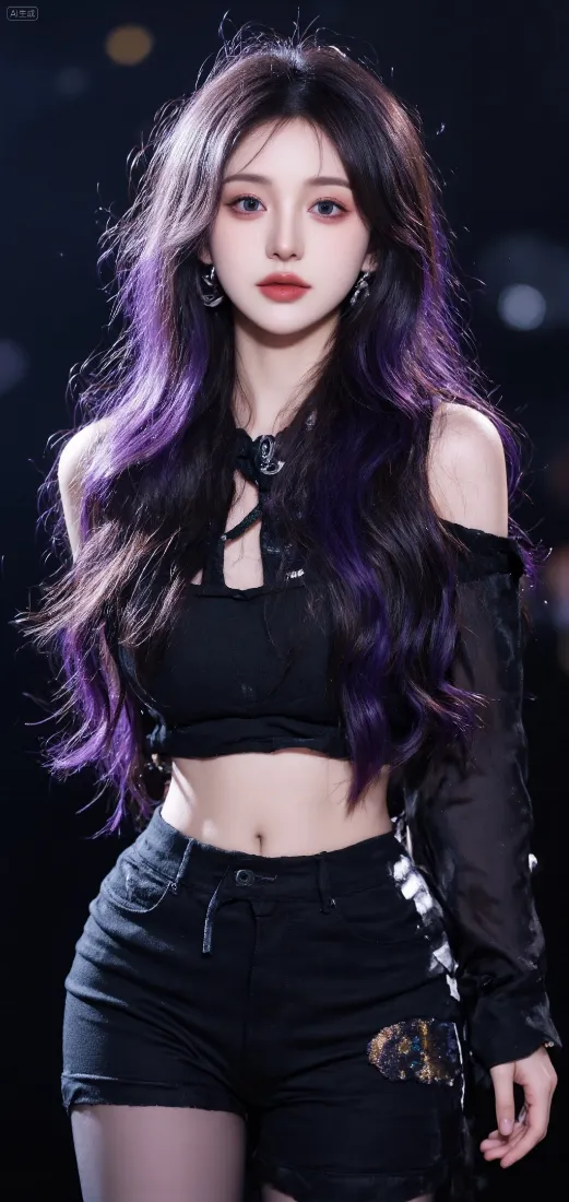 purple-haired beauty wallpaper｜stage background image - dark「哲风壁纸」