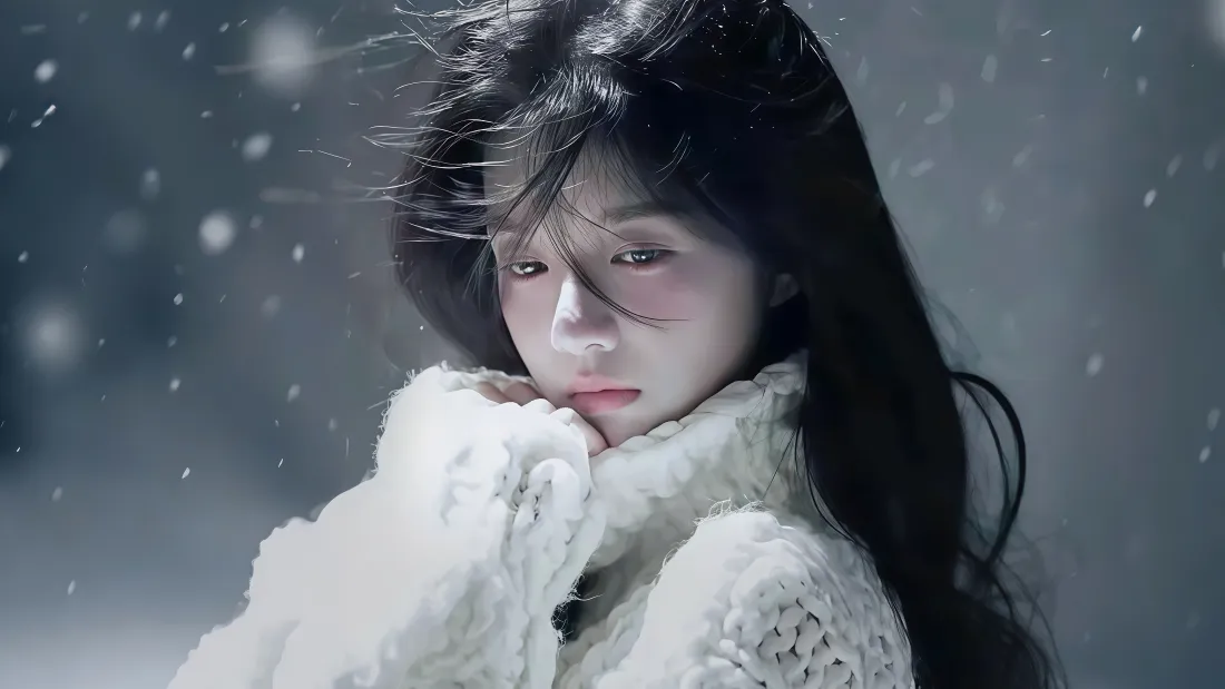 4k毛衣美女壁纸｜雪景背景图片 - 清纯「哲风壁纸」