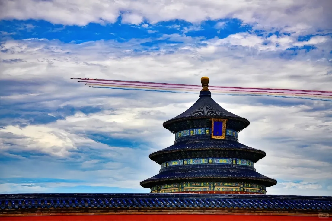 2k天坛壁纸｜阅兵彩烟背景图片 - 天空「哲风壁纸」