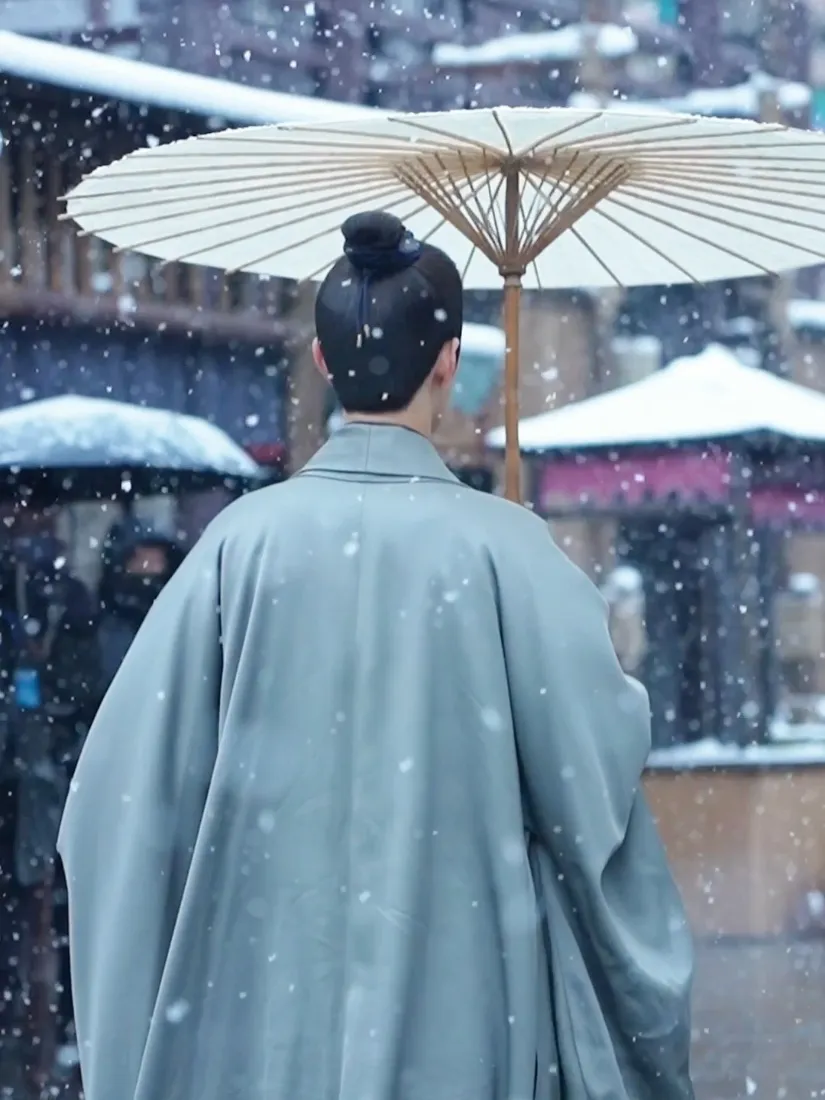 肖战藏海传手机壁纸｜雪景古装背景图片 - 撑伞背影「哲风壁纸」