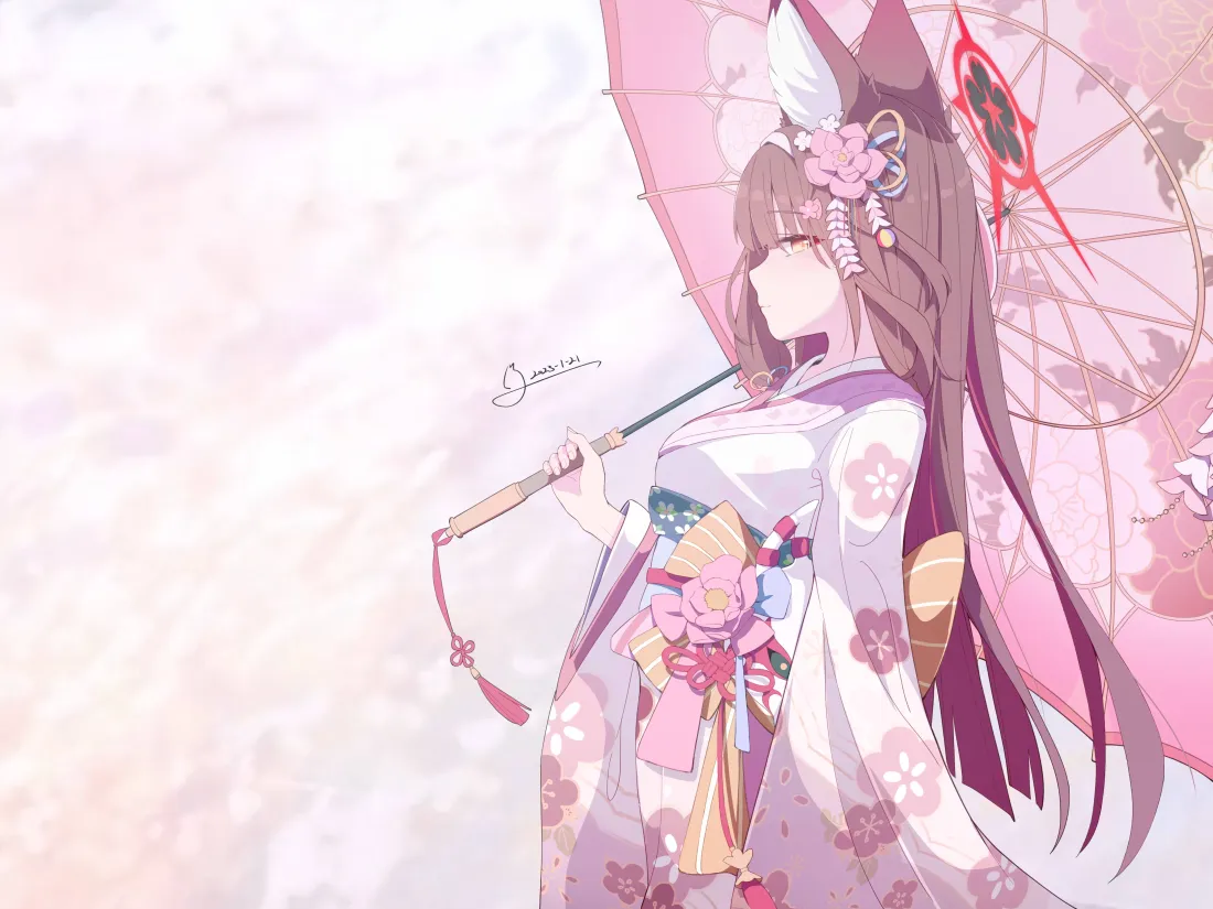9k和服少女壁纸｜樱花背景图片 - 粉色「哲风壁纸」