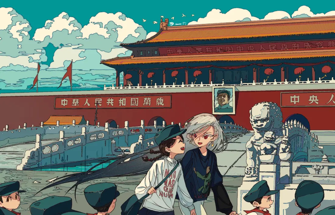 3k天安门国风壁纸｜红色宫墙背景 - 插画「哲风壁纸」