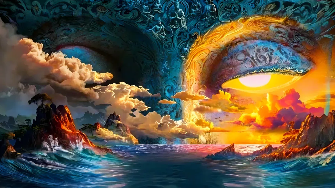 3k奇幻云海壁纸｜橙黄日落背景 - 漩涡天空「哲风壁纸」