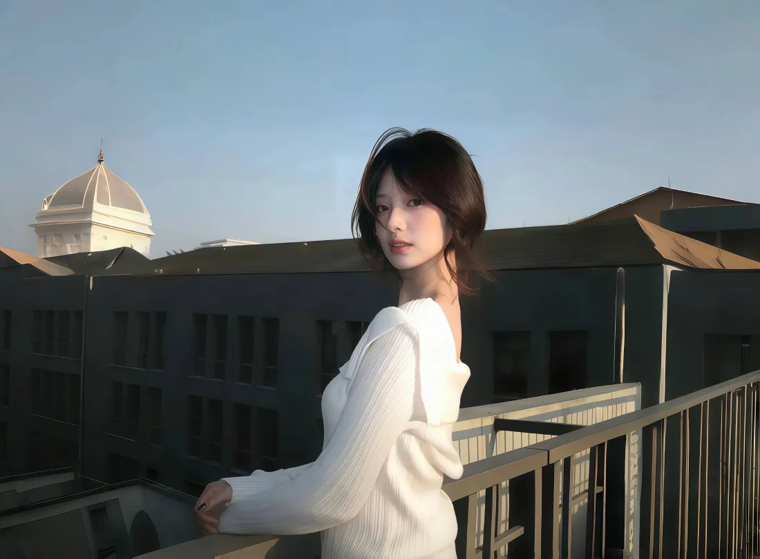 3k女性壁纸｜白色上衣背景图片 - 楼顶「哲风壁纸」
