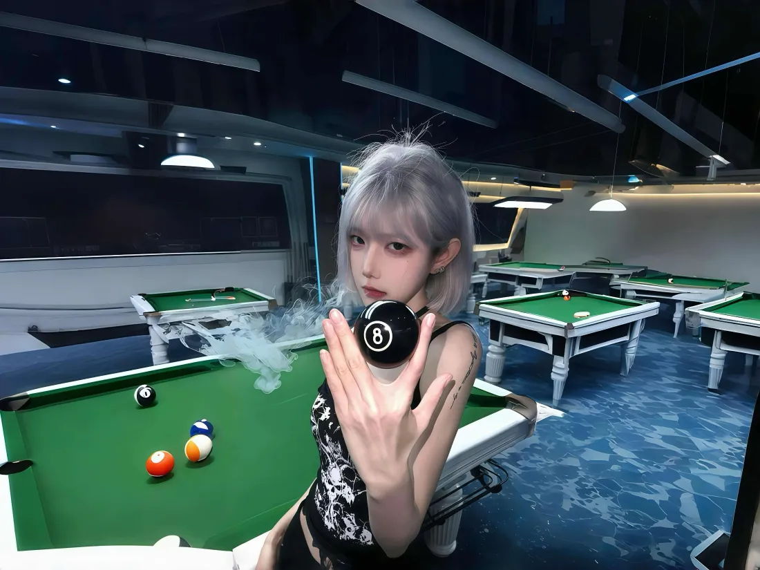 4k银发少女壁纸｜8号球背景图片 - 烟雾「哲风壁纸」