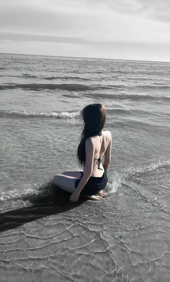 海边背影手机壁纸｜沙滩背景图片 - 安逸「哲风壁纸」