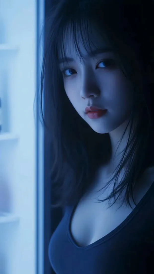 蓝调美女手机壁纸｜深色背景图片 - 4K「哲风壁纸」