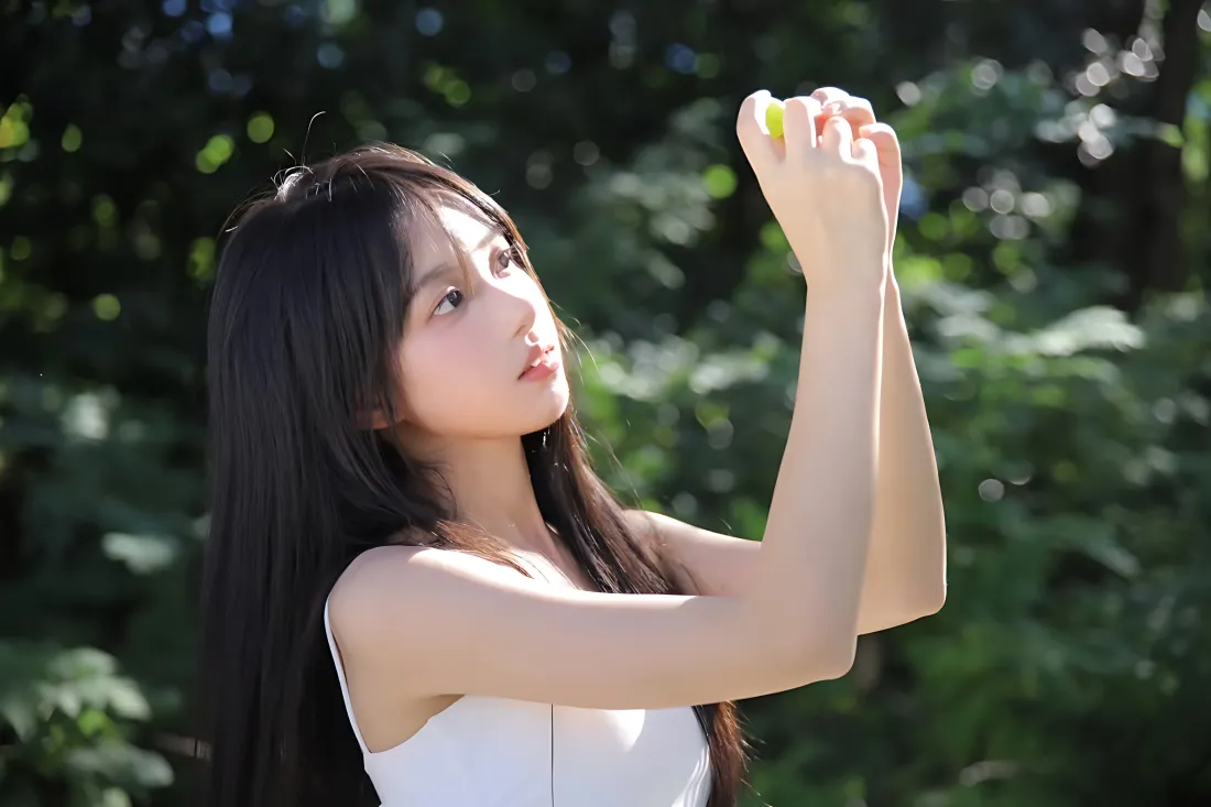 4k少女壁纸｜绿色植物背景图片 - 户外「哲风壁纸」