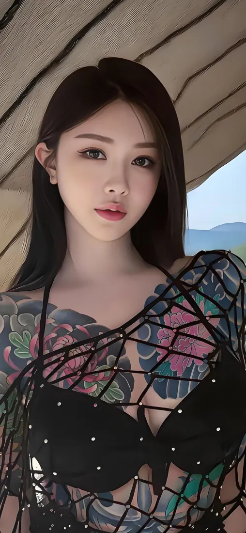 纹身美女手机壁纸｜户外背景 - 安北潮图「哲风壁纸」