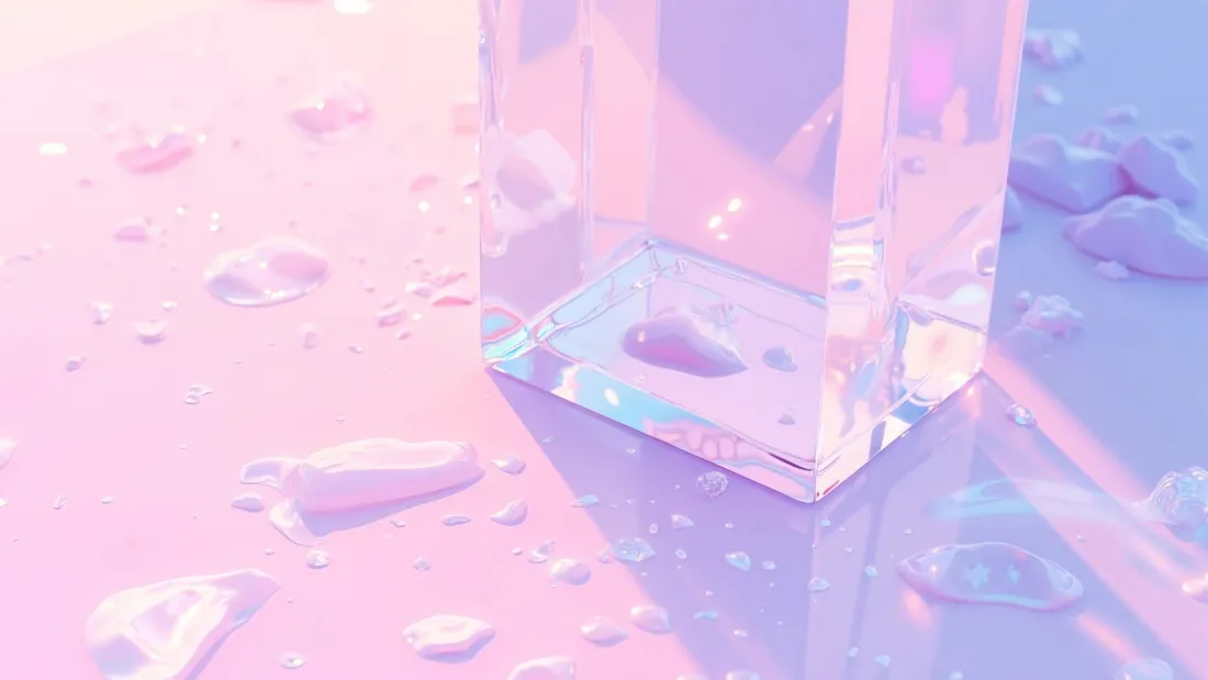 4k粉色玻璃立方体壁纸｜艺术背景 - 玻璃特效「哲风壁纸」