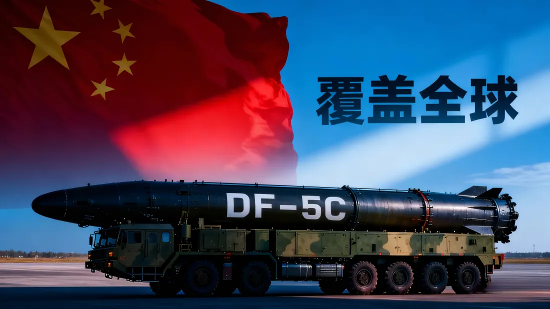 3kDF-5C导弹壁纸｜中国国旗背景 - 覆盖全球「哲风壁纸」