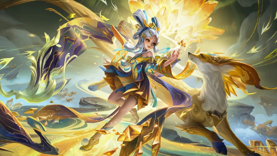 2k小乔王者荣耀祥瑞壁纸｜金色背景 - 游戏角色「哲风壁纸」