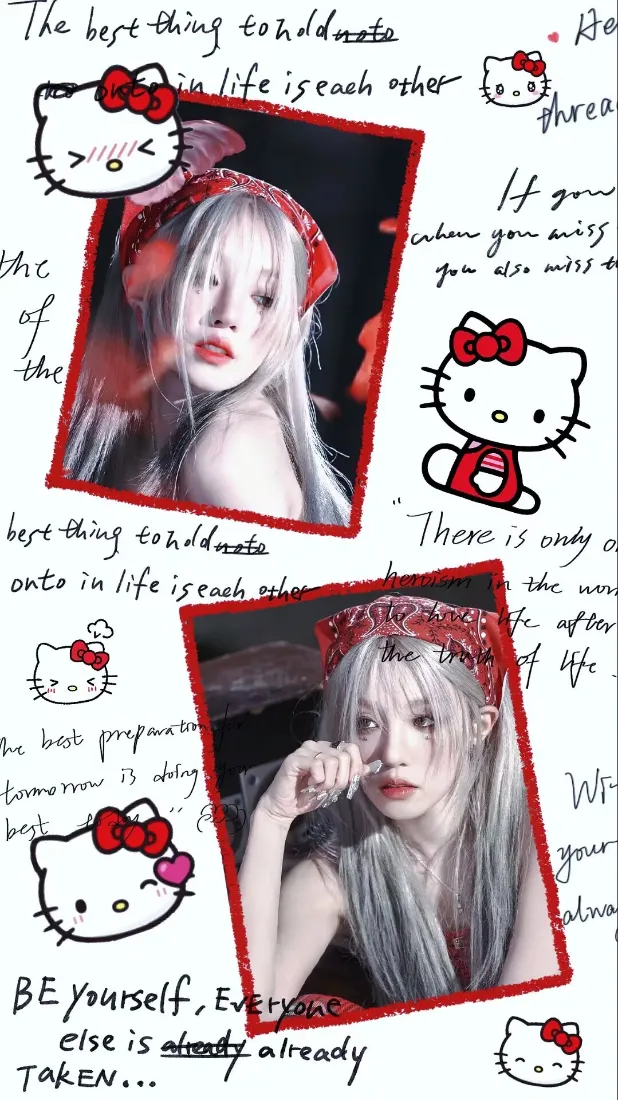 宋雨崎Hello Kitty手机壁纸｜可爱贴纸背景 - 宋雨崎「哲风壁纸」