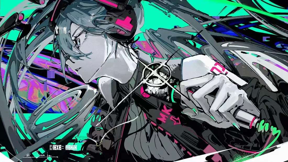 2k初音未来壁纸｜赛博背景图片 - 二次元「哲风壁纸」