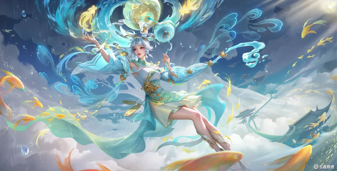 8k公孙离壁纸｜王者荣耀背景 - 蓝色古风「哲风壁纸」