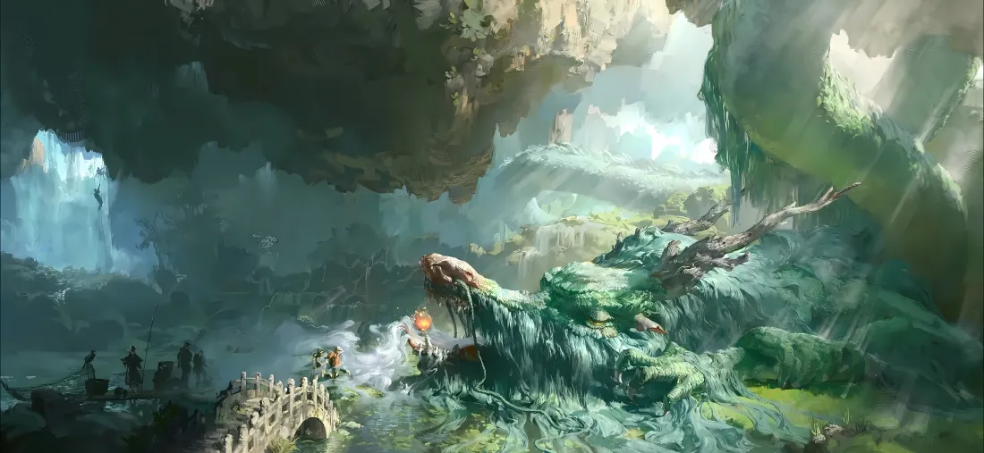 5k青龙壁纸｜山海有灵背景图 - 奇幻仙境「哲风壁纸」