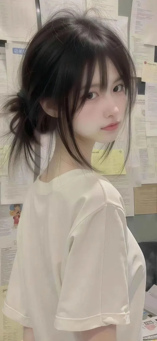 清纯美女手机壁纸｜室内背景 - 浅色上衣「哲风壁纸」