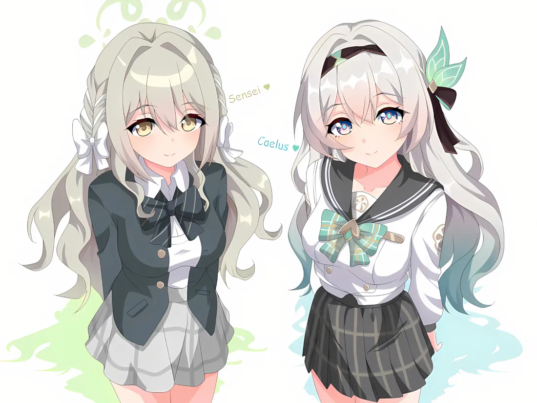 3k蓝色档案角色壁纸｜二次元校服少女 - 长发蝴蝶结「哲风壁纸」