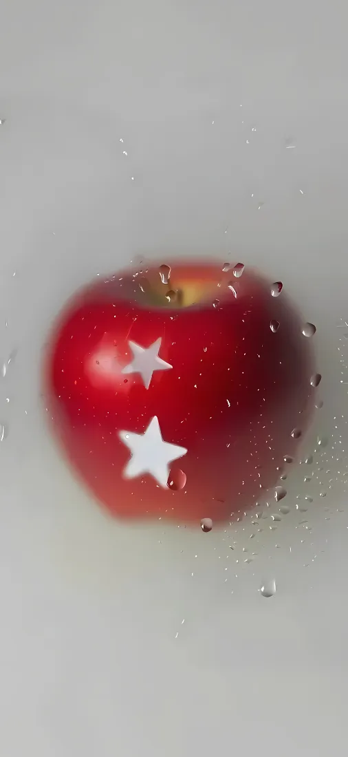 苹果星星手机壁纸｜清新红色背景 - 简约「哲风壁纸」