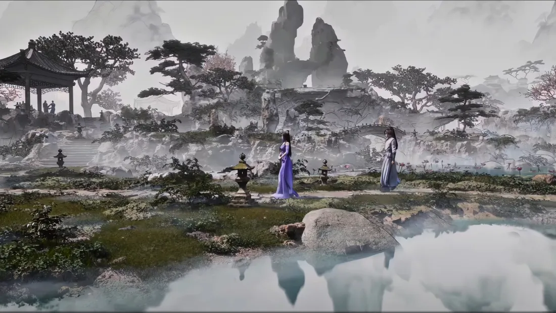 4k凡人修仙传壁纸｜仙侠风景背景 - 古风湖泊山石「哲风壁纸」