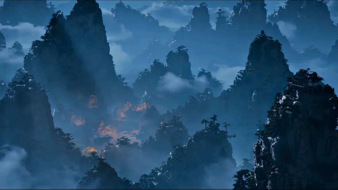 4k凡人修仙传壁纸｜仙侠山峰背景 - 云雾风景「哲风壁纸」