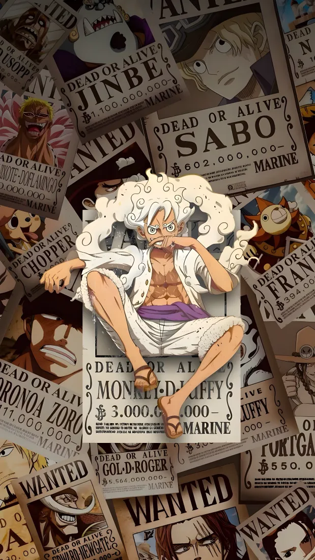 路飞尼卡形态手机壁纸｜悬赏令背景 - 海贼王「哲风壁纸」