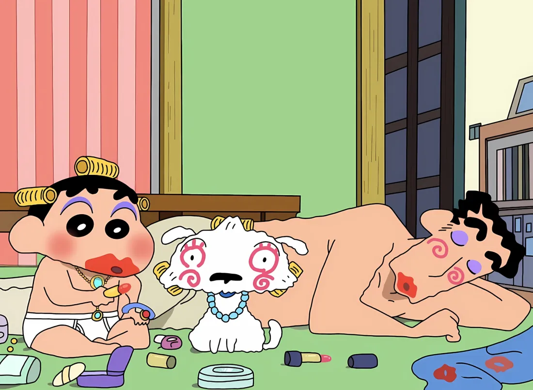 2k蜡笔小新搞怪壁纸｜家庭房背景 - 小白广志「哲风壁纸」