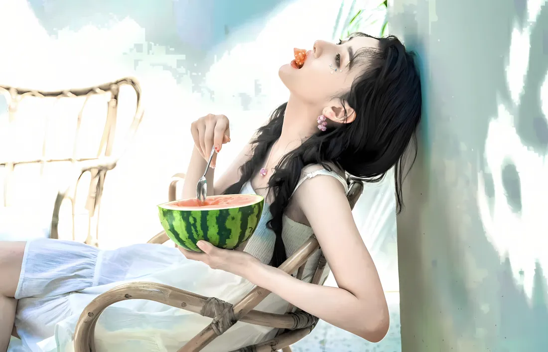 2k宋祖儿壁纸｜夏日吃瓜背景图 - 清新「哲风壁纸」