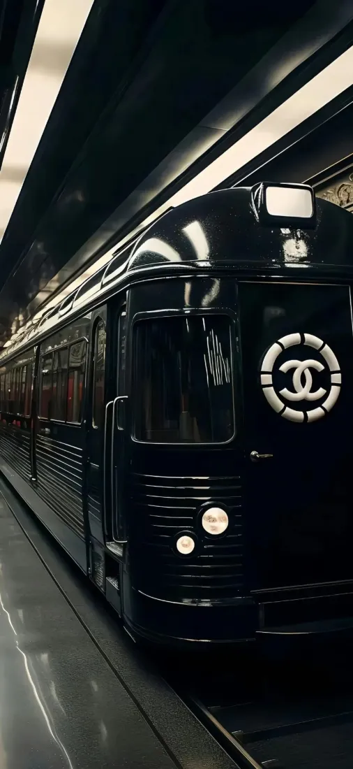 黑色香奈儿列车手机壁纸｜隧道 - 深色系「哲风壁纸」