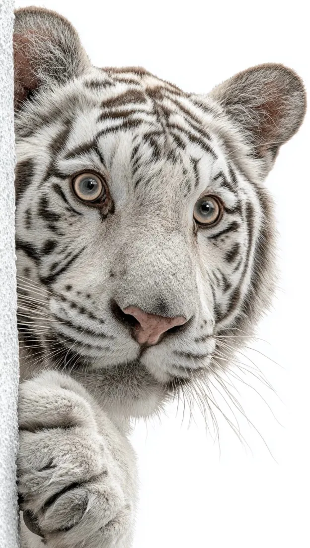 呆萌白虎手机壁纸｜可爱白虎背景图 - 萌宠「哲风壁纸」