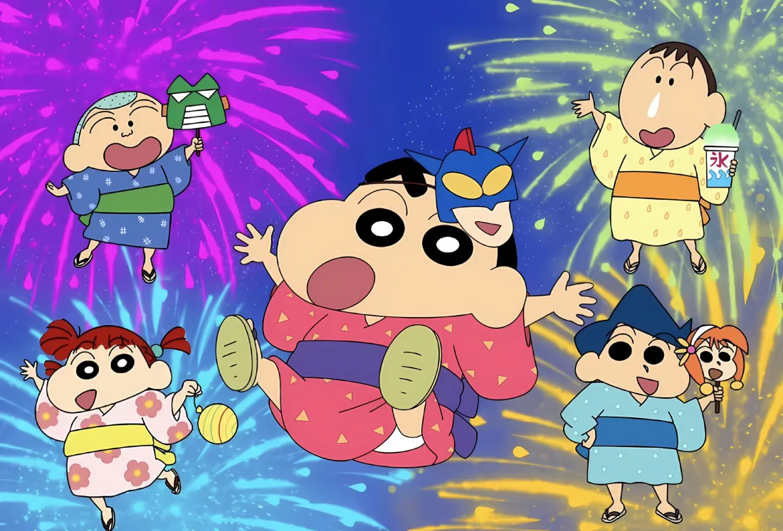 2k蜡笔小新壁纸｜烟花 - 角色群像「哲风壁纸」