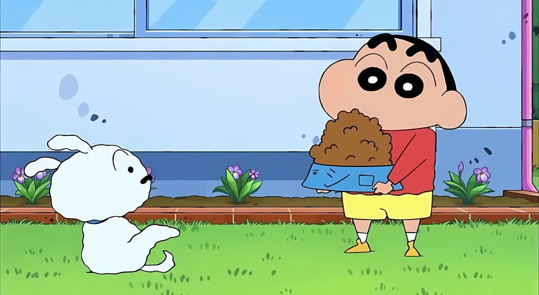 2k蜡笔小新小白壁纸｜庭院背景 - 野原新之助「哲风壁纸」