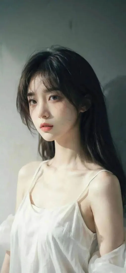 白衣美女手机壁纸｜简约背景图片 - 清新气质「哲风壁纸」