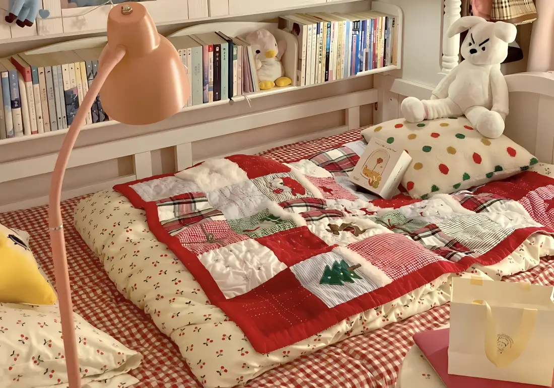 2kins风卧室壁纸｜温馨床铺背景 - 书架玩具「哲风壁纸」