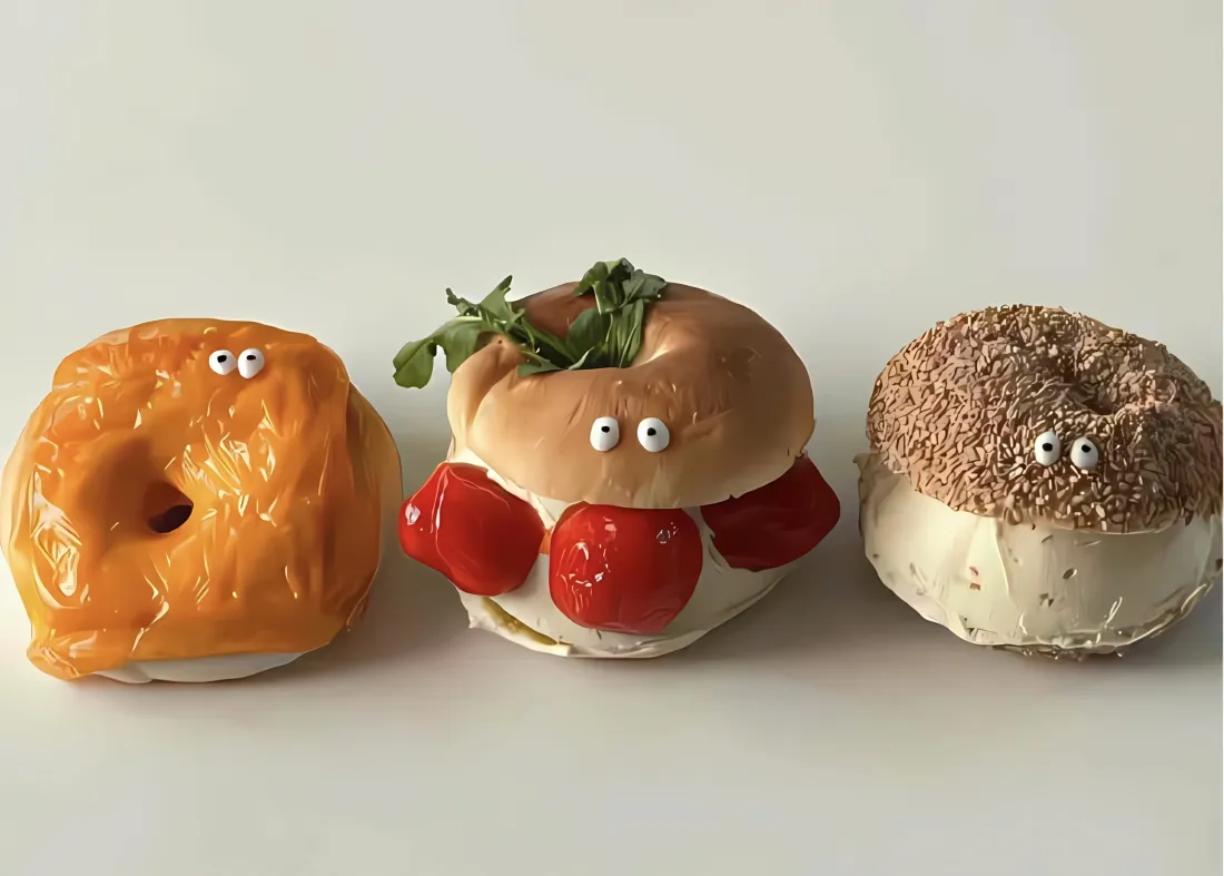 2k卡通贝果壁纸｜ins风简约背景 - 美食「哲风壁纸」