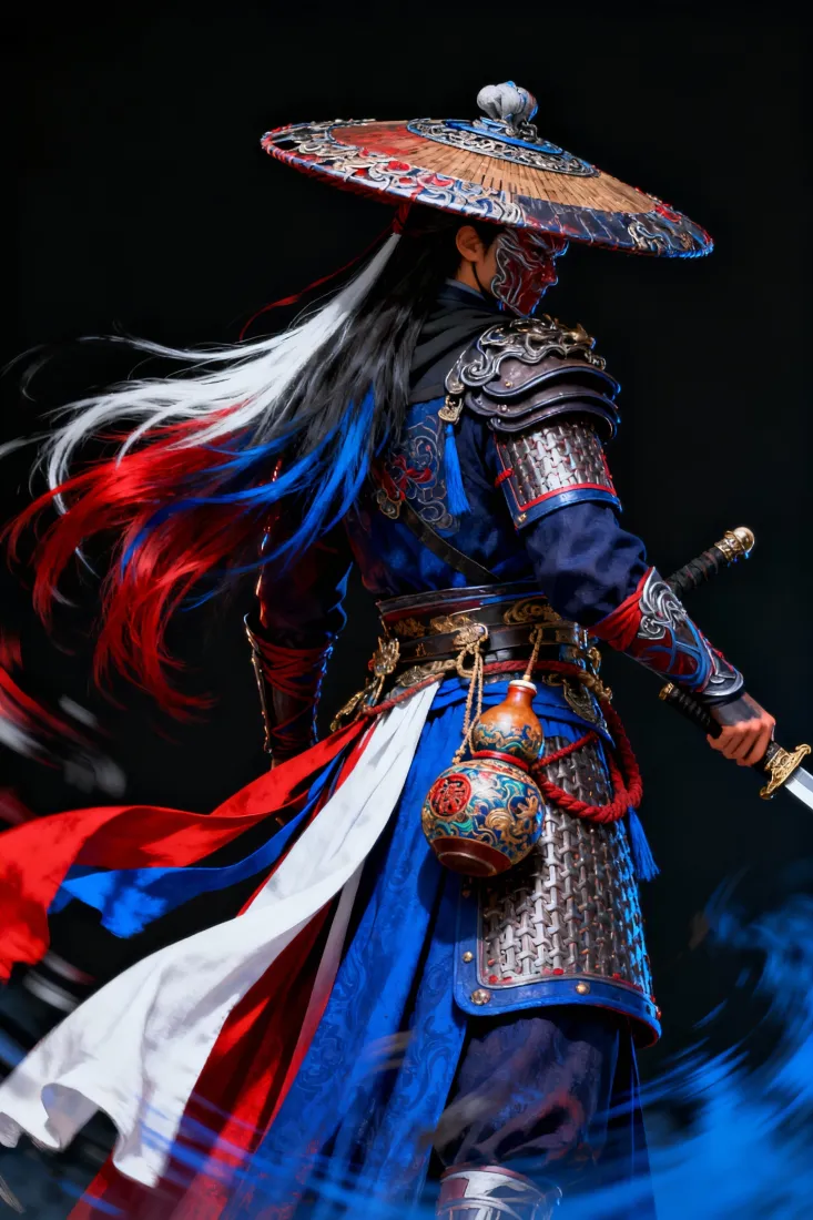 武侠背影手机壁纸｜铠甲斗笠背景图片 - 超酷「哲风壁纸」