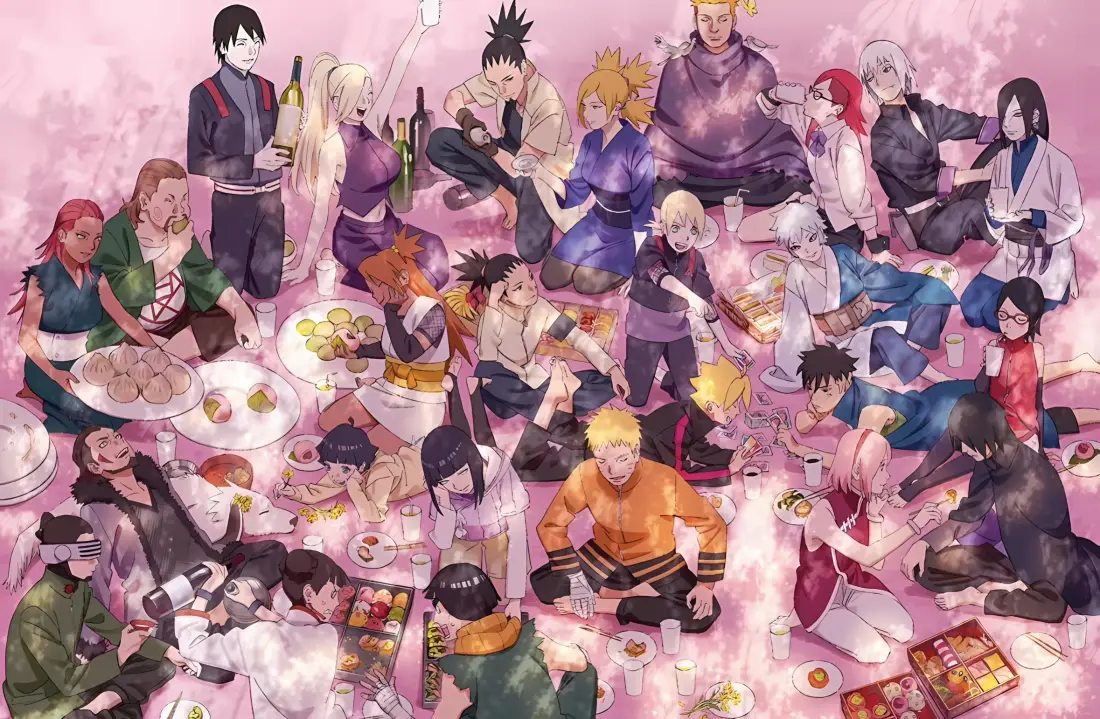 2k火影忍者群像壁纸｜聚餐背景 - 鸣人「哲风壁纸」