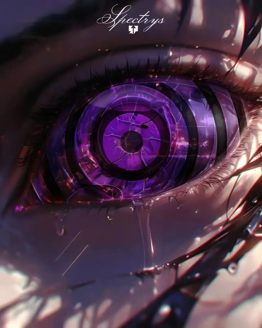 轮回眼手机壁纸｜火影背景图 - 紫色瞳孔「哲风壁纸」