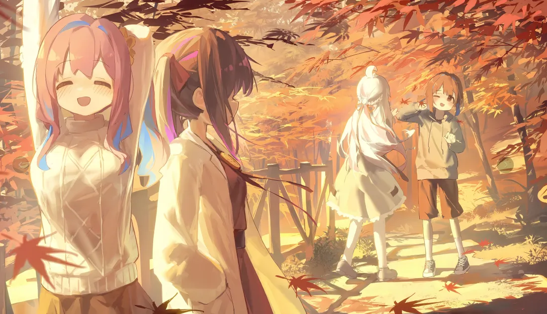 7k绪山真寻壁纸｜秋日红叶 - 别当欧尼酱了「哲风壁纸」