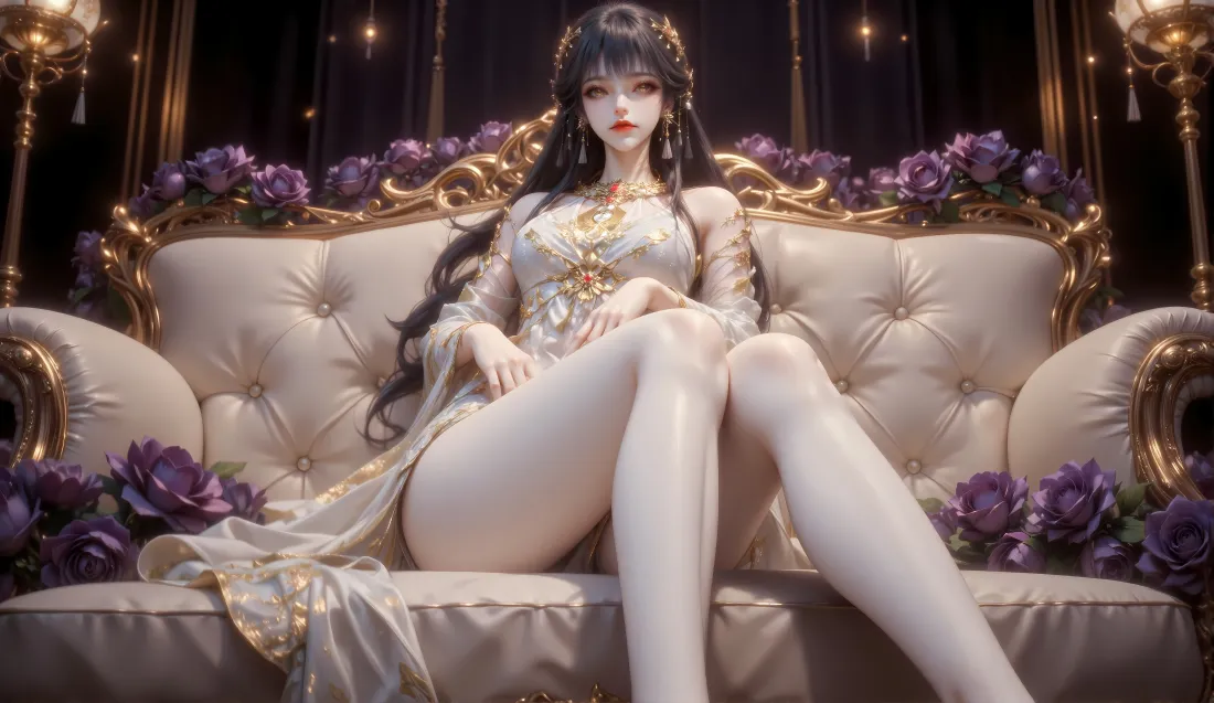 14k白月蓉 百炼成神壁纸｜紫花沙发 - 迷人古风「哲风壁纸」