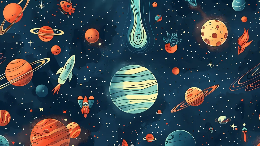 6k科幻宇宙行星火箭壁纸｜高清背景 - 绘画插画「哲风壁纸」