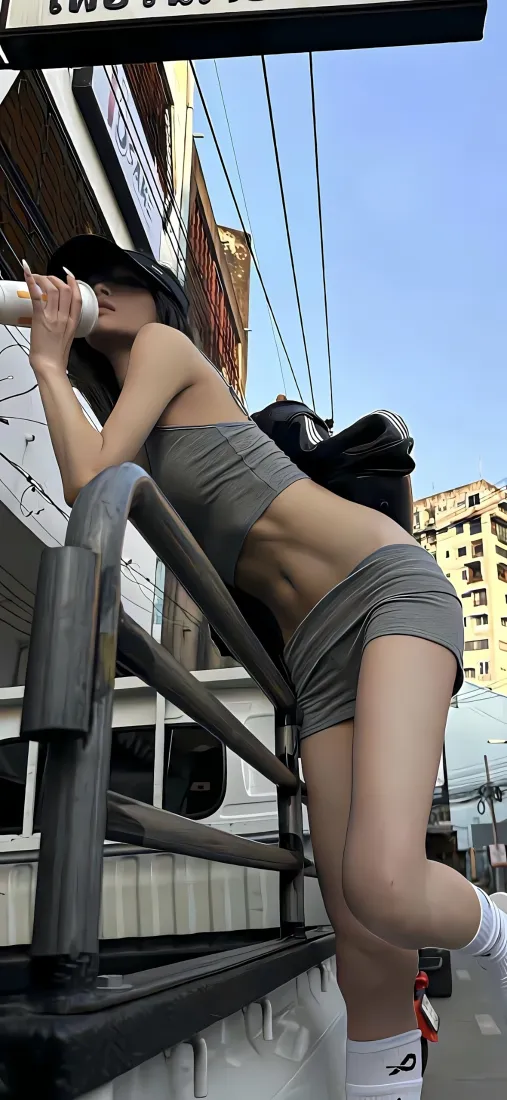 欧美性感女性手机壁纸｜城市街头 - 简约风「哲风壁纸」