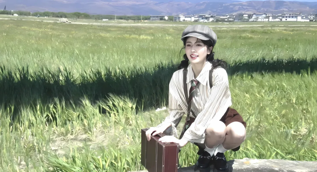 2k白鹿草地公文箱壁纸｜户外制服背景 - 自然「哲风壁纸」