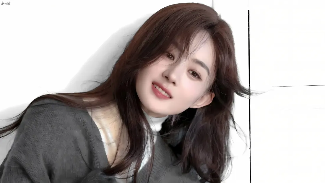 4k赵丽颖慵懒风壁纸｜简约背景 - 灰色穿搭「哲风壁纸」