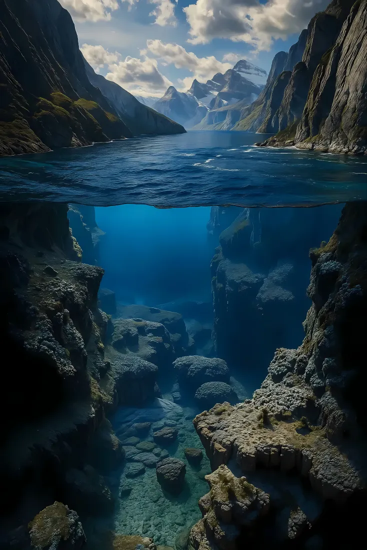 海底礁石海水手机壁纸｜自然风景 - 山脉天空「哲风壁纸」