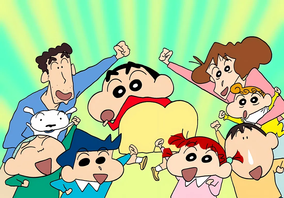 2k蜡笔小新壁纸｜搞怪野原一家背景图 - 小白风间「哲风壁纸」