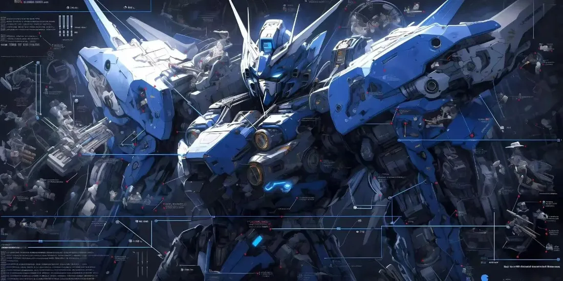 2k蓝色机甲壁纸｜科幻背景 - 动漫二次元「哲风壁纸」