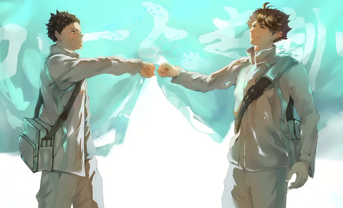 4k及川彻岩泉一击拳壁纸｜排球少年背景 - 校服「哲风壁纸」